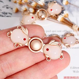 盘扣扣子国风汉服子母扣团圆装饰兔子儿童披风温馨吉祥愿景