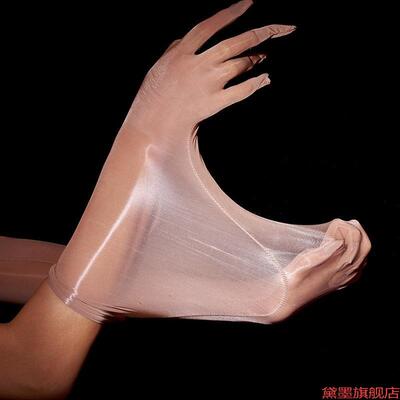 无痕爽滑油光五指情侣马油手套男女高密超薄隐手交手丝极光黑丝隐