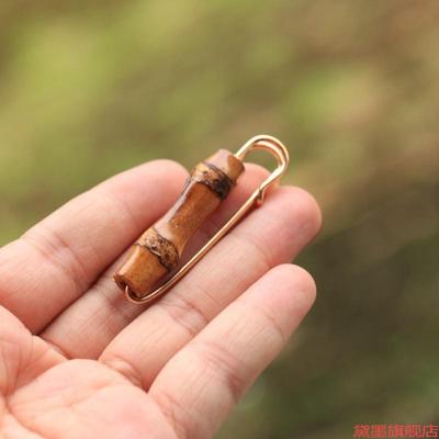 文艺风女式复古竹子节扣别针竹节胸针手工艺棉麻配件装饰品
