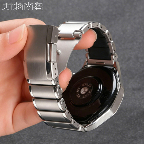 适用OPPO Watch x3手表带X2钛金属表带S双色原装扣4PRO男生46女士3PRO高级感按键拆龟背扣46mm腕带