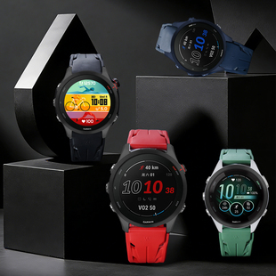 适用佳明Garmin Forerunner 255按压式康赛版570透气橡胶表带970非硅胶Venu4智能腕表Fenix8/Quatix8男26运动