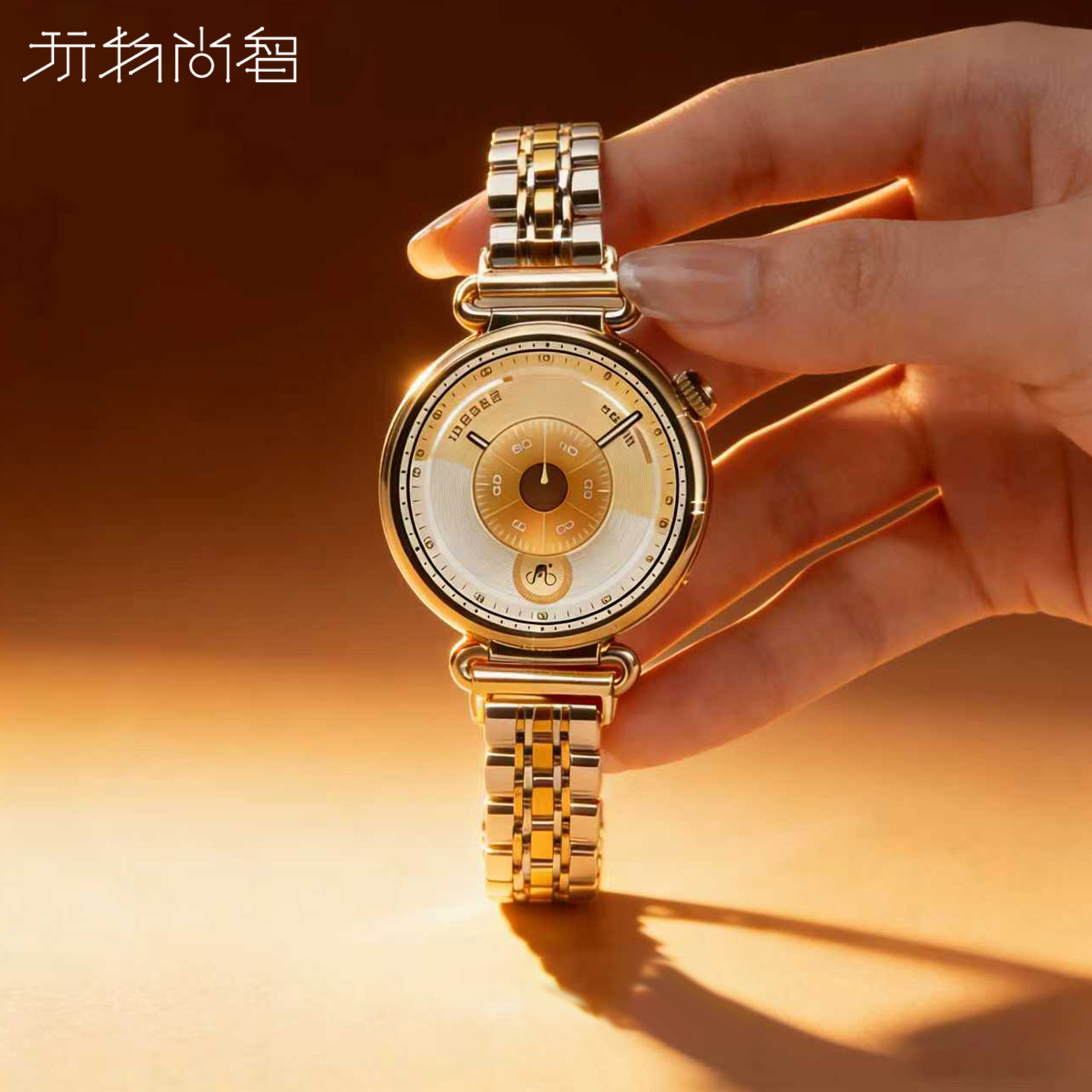 适用华为gt6女款7珠金属钢带watchgt6手表带GT5女款智能腕表GT4 41春夏高级感不锈钢watch5 18mm替换细腕带链