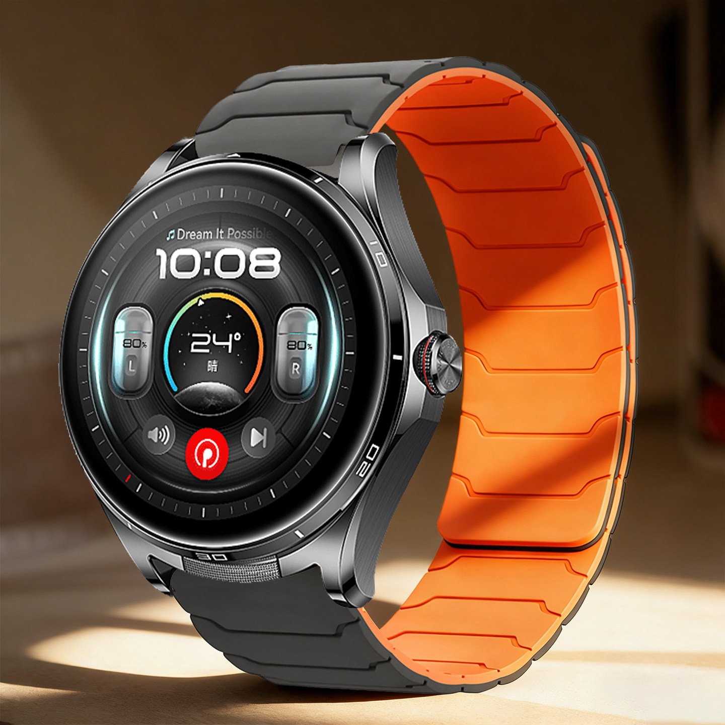 适用华为Watch buds2手表带gt6pro新款磁吸硅胶GT5智能腕表gt4运动watch4PRO铠甲款ultimate男女透气腕带配件