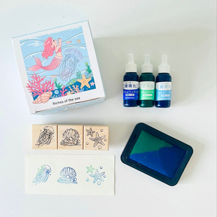 旗牌Shachihata手帐印泥DIY创意手作空白涂色印台套装