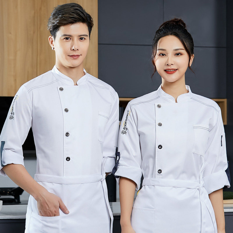 高档厨师服秋冬长袖烘焙面点工装