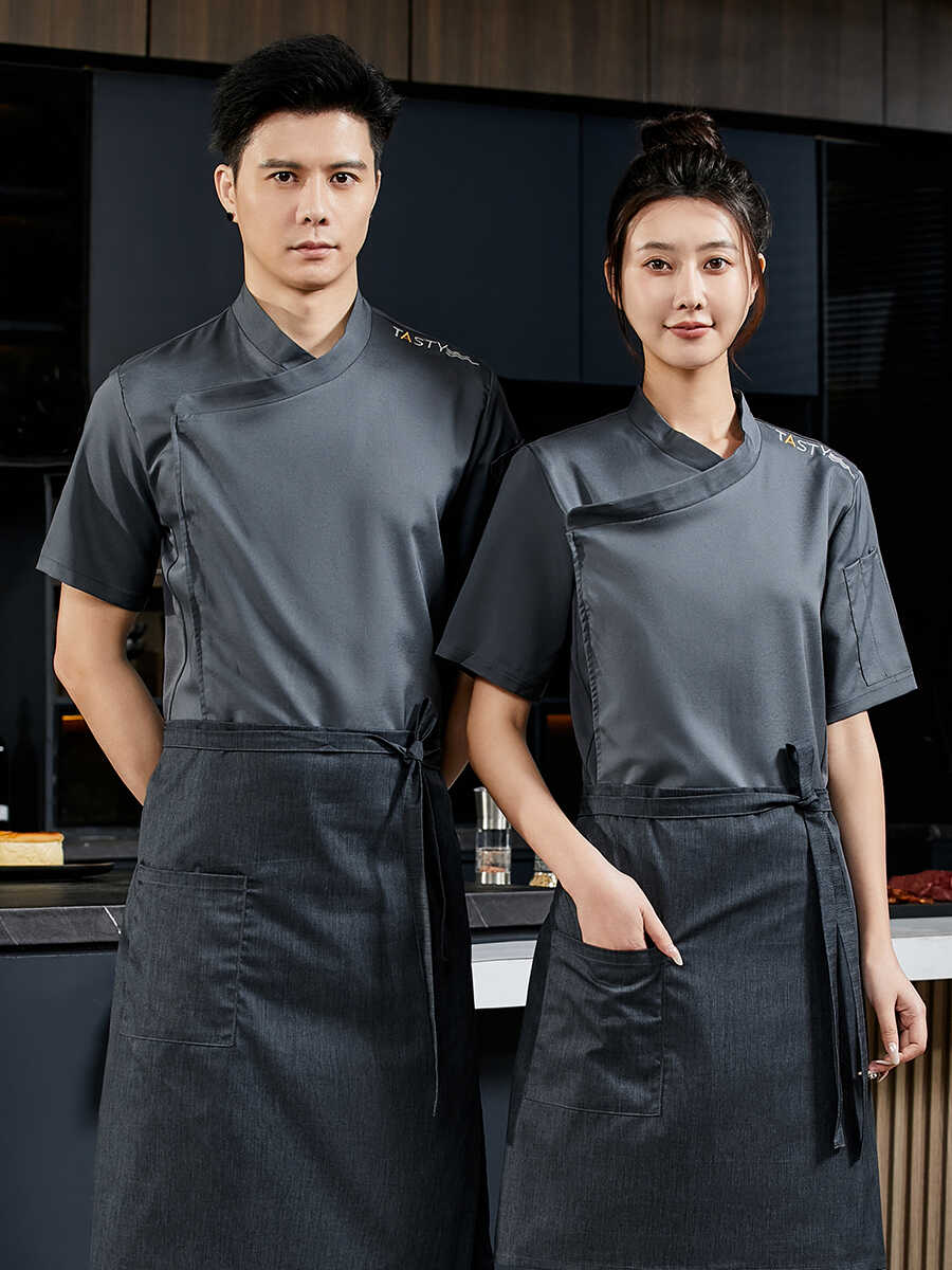 厨师工作服男短袖定制餐饮火锅自助餐厅酒店食堂饭店厨房工装夏季