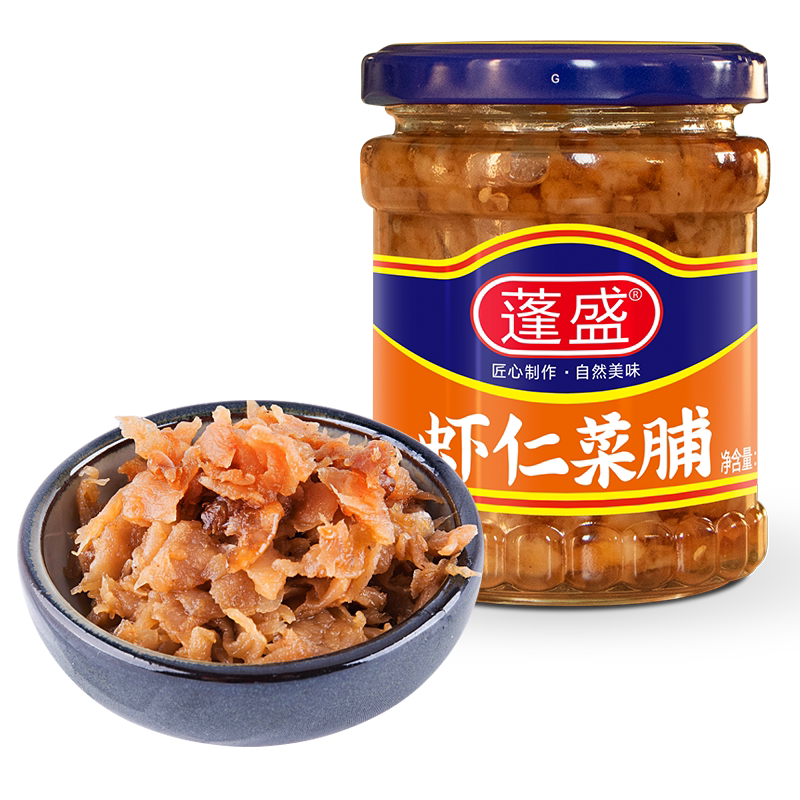 蓬盛虾仁菜脯195g潮汕特产橄榄菜萝卜干脆辣咸菜即食嘎嘣脆酱榨菜