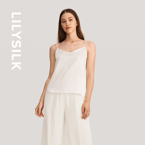 lilysilk真丝吊带背心上衣打底衫