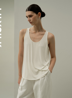 【可机洗】莉莉秀客无袖背心LILYSILK秋真丝混纺宽松松弛可外穿