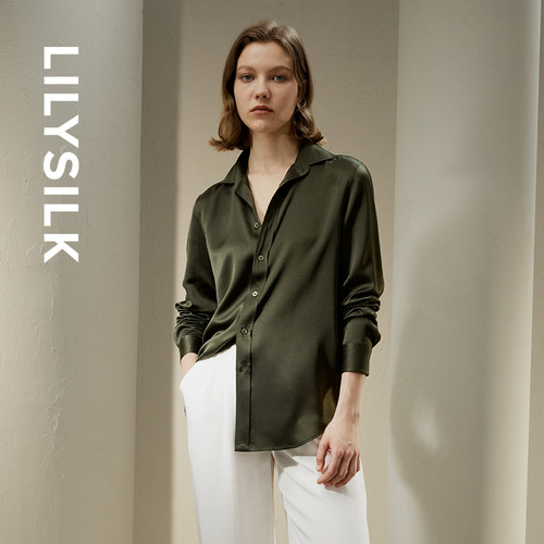 LILYSILK莉莉秀客真丝长袖衬衫
