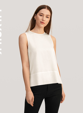 LILYSILK莉莉秀客真丝无袖背心女舒适宽松显瘦衬衫桑蚕丝上衣内搭