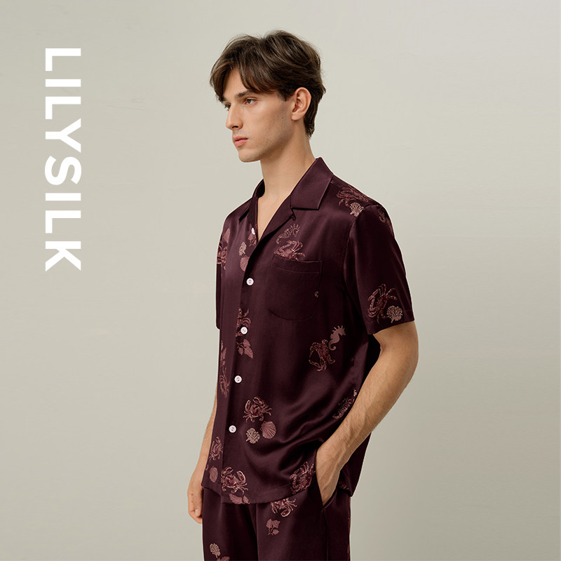 【星座系列】巨蟹座专属莉莉秀客LILYSILK桑蚕丝印花短袖睡衣套装,女士内衣/男士内衣/家居服,睡衣/家居服套装,淘宝优惠券,粉丝福利购,淘宝优惠卷