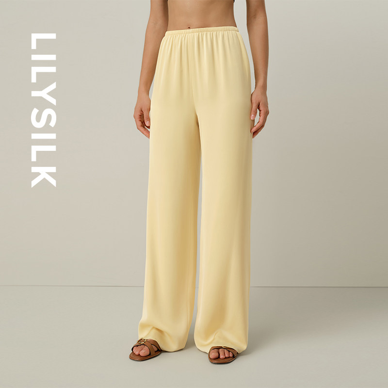真丝裤子莉莉秀客桑蚕丝时尚裤装微弹女士下装弹力双乔LILYSILK