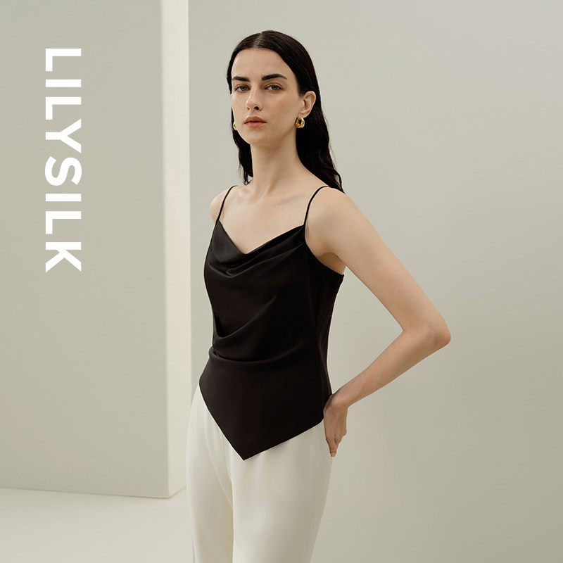 吊带背心莉莉秀客新款桑蚕上衣弹力双乔时尚性感女士吊带LILYSILK