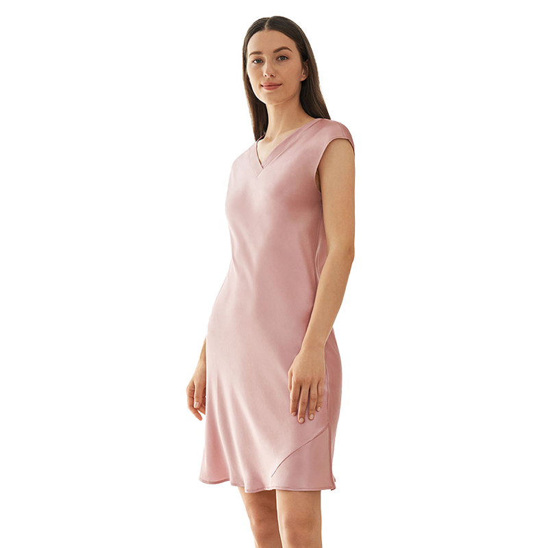 LILYSILK莉莉秀客女士真絲睡裙22姆米重磅桑蠶絲睡衣舒適透氣絲綢