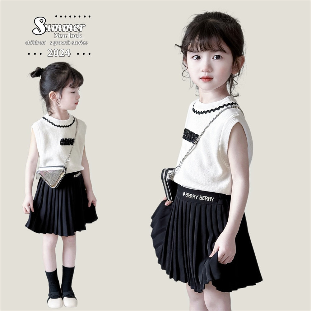 断码清仓女童无袖T恤儿童夏装套装裙女孩无袖针织上衣薄款,童装/婴儿装/亲子装,连衣裙,淘宝优惠券,粉丝福利购,淘宝优惠卷