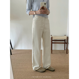 蕉 显瘦遮跨直筒裤 四季 进口精梳棉休闲牛仔裤 可穿 香香