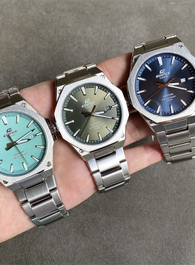 卡西欧手表男士蓝宝石轻薄商务钢带休闲防水EFR-S108D-2B/2A 3A