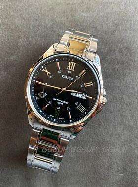 卡西欧CASIO商务休闲男士手表防水石英MTP-1384D-1A/7A罗马刻度