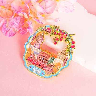 运城冰箱贴城市金属山西文创关帝祖庙永乐宫鹳雀楼旅游伴手礼