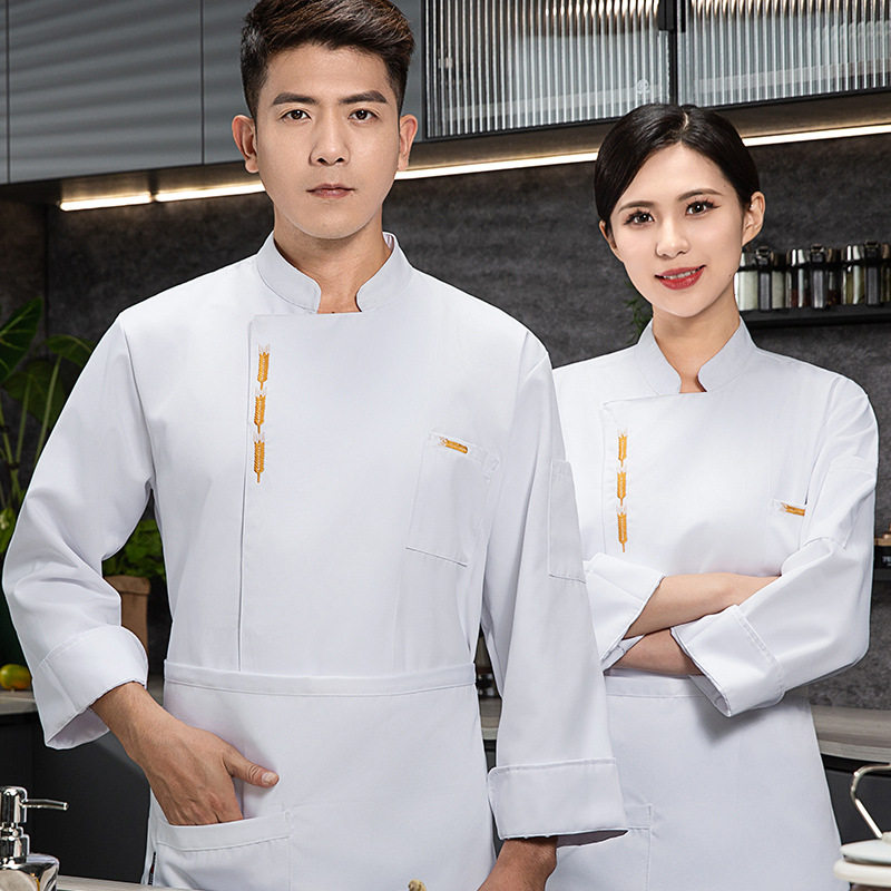 明星同款厨师工作服长袖男秋冬装酒店餐饮厨房衣服