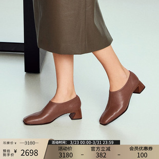 一脚蹬女鞋 单鞋 83613 帕翠亚2025秋冬方头复古小皮鞋 Patricia