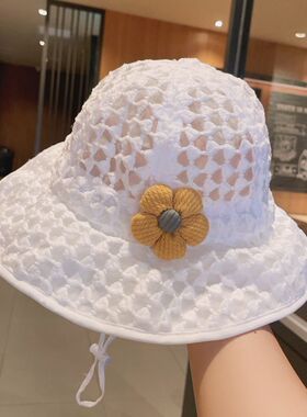宝宝遮阳帽子夏季薄款渔夫帽大檐