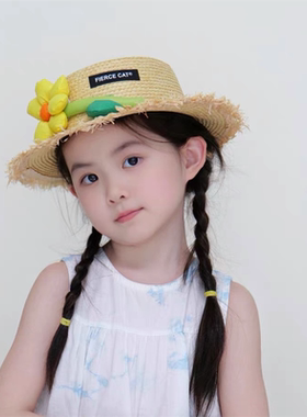 儿童遮阳帽子女童春夏新款草帽
