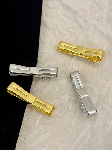 日系简约蝴蝶结金属鸭嘴夹