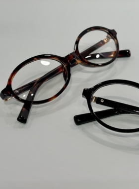 vogueess张元英同款miu感复古玳瑁色书呆子眼镜框豹纹椭圆素颜新