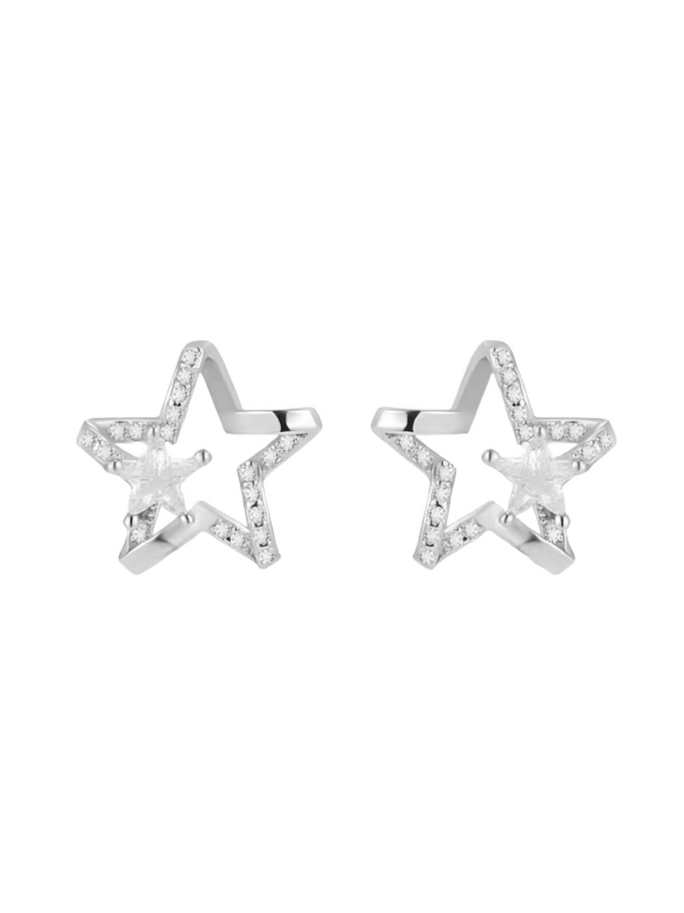 镂空五角星高级感耳夹耳钉