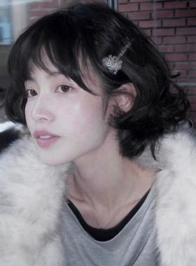 vogueess水晶蒲公英一字发夹手工编织透明珠侧边刘海小众设计配饰