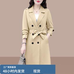 中长款风衣女款2026新款春秋气质休闲百搭春季韩版宽松收腰外套女