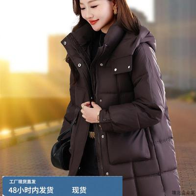 中长款羽绒棉服女士2025冬季新款妈妈加厚棉衣保暖棉袄小个子外套