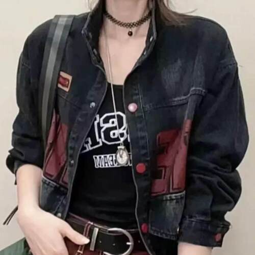 黑色立领牛仔外套女2025秋天新款时尚潮流休闲百搭小个子夹克上衣