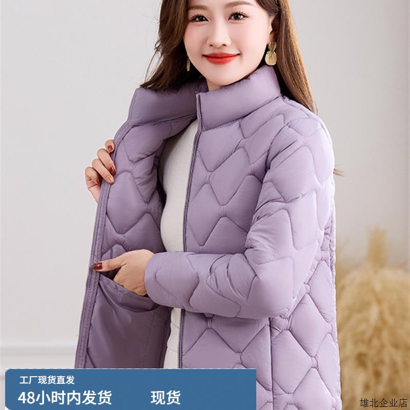轻薄羽绒棉服女款2025冬季新款时尚棉衣外套中老年妈妈短款小棉袄