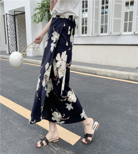 一片式 半身裙雪纺裙女夏高腰显瘦波西米亚海边度假裹裙碎花长裙子
