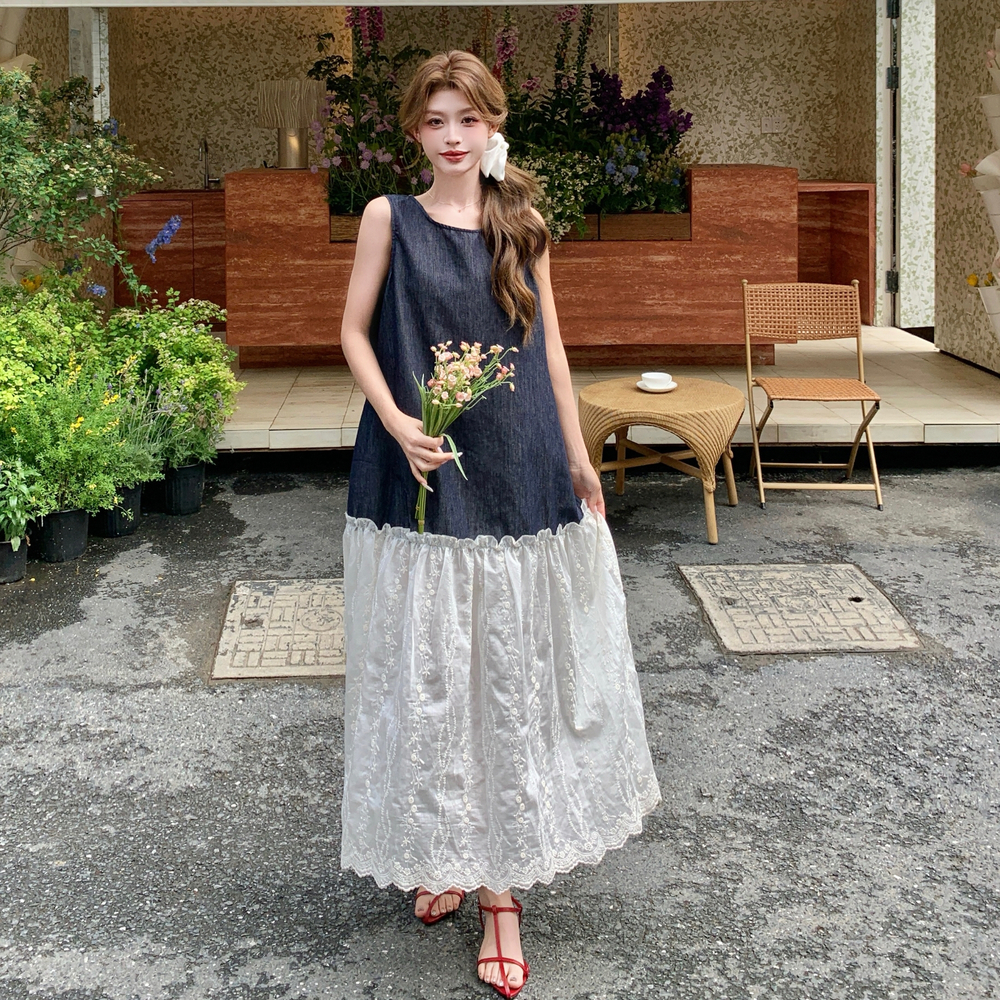 时尚拼接连衣裙2025年夏季ins风2C327-8806-P135-K208