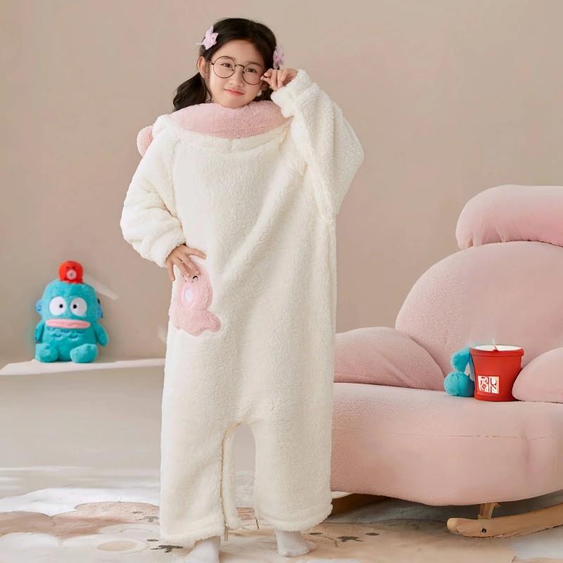 秋冬季2025新款丑鱼儿童连体睡衣加绒加厚搞怪可爱睡袍亲子家居服