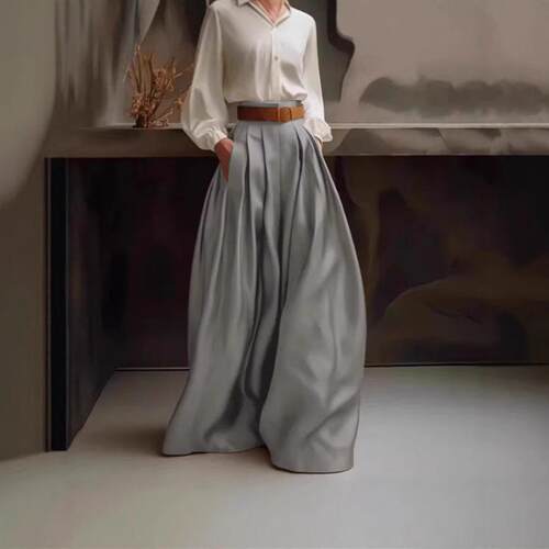 Solid Color Wide Leg Pants Casual Comfy Loose Trousers for
