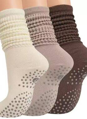 6-Pair Women's Solid Crew Socks  Slouchy and Cozy Mid-Calf