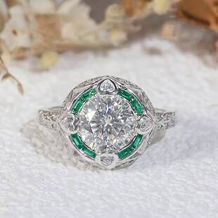 2Ct Moissanite Bohemian Ring Elegant Bohemian Court Style