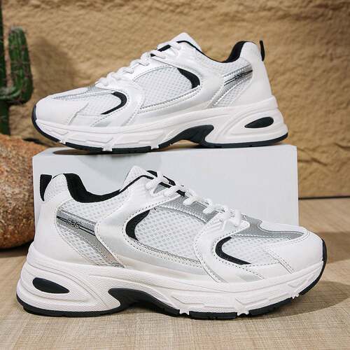 New shoesAmerican Retro Contrast Color Running Shoes Mesh