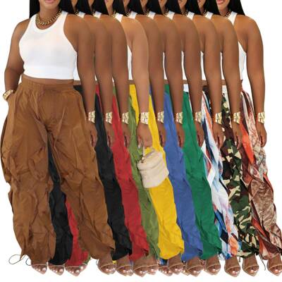 Autumn and winter clothing Loose Ruched Ruffle Lantern Pants