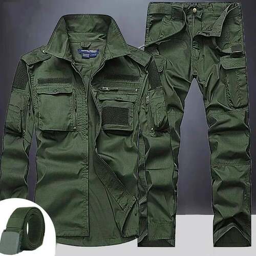 mens outdoor breathable multiple pockets combat long sleeve