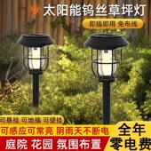 太阳能感应灯户外入户门壁灯庭院花园草坪防水地插灯家用阳台照明