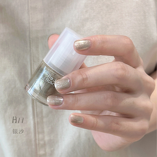 Lelmol指甲油银色爆闪2025新款 脚趾显白显气质 金属银免烤快干夏季