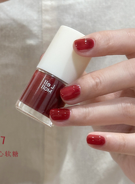 Lelmol烂番茄红指甲油2025夏天新款复古红酒红色脚趾显白免烤快干
