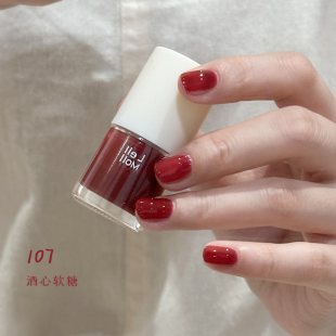 Lelmol烂番茄红指甲油2025夏天新款 复古红酒红色脚趾显白免烤快干