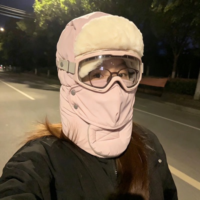 【保暖神器】骑行帽子女冬季加绒加厚挡风保暖防寒面罩防雨雷锋帽